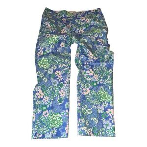 Lilly Pulitzer Men's Stuff Sunwashed Blue Plumes In Bloom‎ Pants Sz 42x31 Preppy
